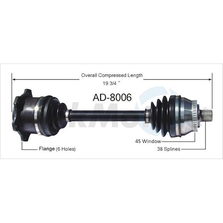 Surtrack Axle Cv Axle Shaft, Ad-8006 AD-8006